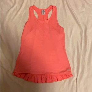 Orange ruffle tank top
